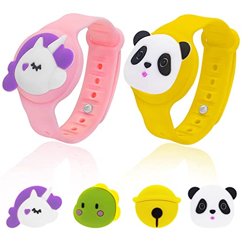 2PACK Holder for Apple Airtag, Air Tag DIY Cute Toddler Hidden Adjustable Watch Band Anti-Lost Waterproof Silicone Case