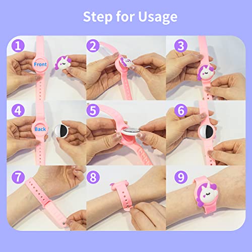 2PACK Holder for Apple Airtag, Air Tag DIY Cute Toddler Hidden Adjustable Watch Band Anti-Lost Waterproof Silicone Case