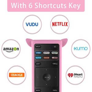 XRT136 Universal Remote for Vizio TV with Remote Case, Remote Control for Vizio Smart TVs 32" 40" 43" 50" 55" 58" 65" 70" 75" 85", Anti-Lost Silicone Remote Case for Vizio Smart TV Remote Cover-Pink