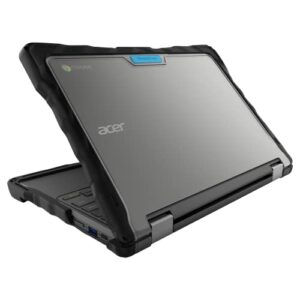 gumdrop droptech case fits acer chromebook spin 511/r753t (2-in-1). designed for k-12 students, teachers and classrooms-drop tested, rugged, shockproof bumpers for reliable device protection – black