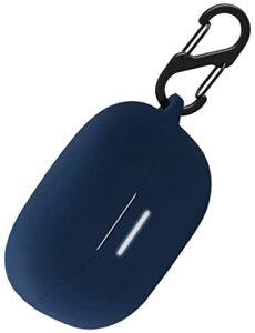 geiomoo silicone case compatible with jbl endurance race, protective cover with carabiner (navy blue)
