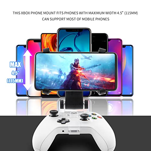 ECHZOVE Xbox Series X Controller Phone Clip, Xbox One Controller Mobile Phone Mount Adjustable Phone Holder Clamp for Xbox Series S/X, Xbox One S/X, Xbox One Controllers