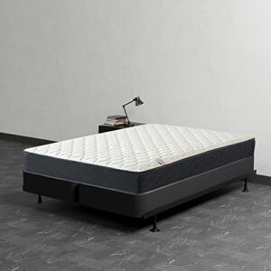 mayton, 10-inch medium tight top memory foam pocket coil hybrid mattress, and 4" split wood box spring set, king, black box