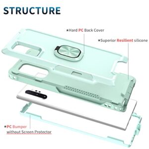 Military Case for Samsung Galaxy Note 10 Plus Tough Rugged Dual Layer Protective Case Hybrid Cover with 360°Ring Holder Kickstand