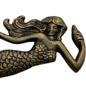 Cast Iron Mermaid Shaped Bottle Screw, Nautical Kitchen Accessory for Beach House and Themed Homes, Detailed Cap Opener for Adults, 7 Inches