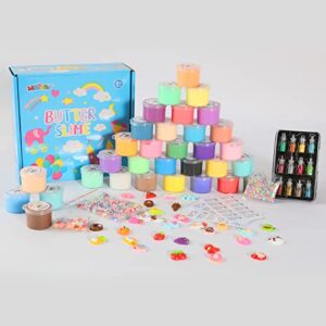 Mini Butter Slime Kit, 32 Pack Scented Slime for Kids Party Favor, DIY Putty Slime Toys Stretchy and Non-Sticky, Soft Slime Stress Relief Toys for Girls and Boys