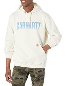 carhartt men's loose fit midweight logo graphic sweatshirt 105824, malt, x-large