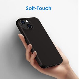 JETech Silicone Case for iPhone 13 Mini 5.4-Inch, Silky-Soft Touch Full-Body Protective Phone Case, Shockproof Cover with Microfiber Lining (Black)