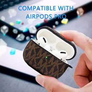 TANGABA for AirPods Pro Case Cover, Full-Body Protective Hard Shell Leather Airpods Pro Protective Cover Case with Keychain for AirPods Pro Wireless Charging Case, Front LED Visible