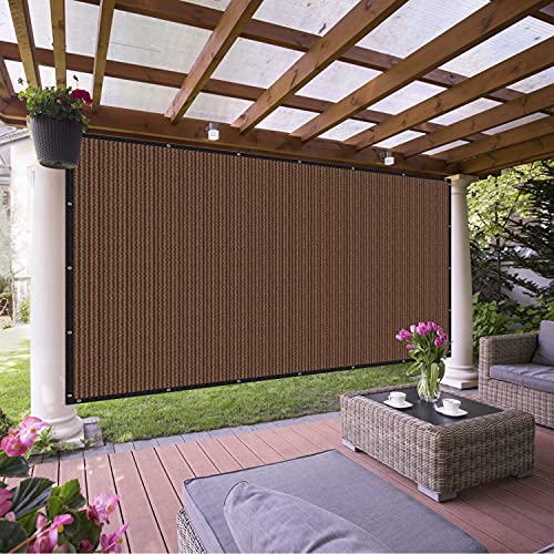 VICLLAX 90% Shade Fabric Sun Shade Cloth Privacy Screen with Reinforced Grommets for Outdoor Patio Garden Pergola Cover Canopy 6x8 FT, Mocha