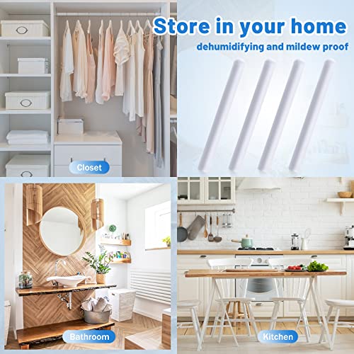 4 Pcs Drying Stick for Toys Drying Rod Stick Diatomite Stick Moisture Absorbing Stick Clean Water Absorption Rod Diatomaceous Earth Desiccant for Home Laundry, White (Basic Style, 5.7 x 0.5 Inch)