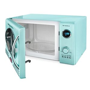 Retro Microwave Oven -.9 Cu. Ft. Aqua Auto Shut Off