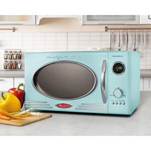 Retro Microwave Oven -.9 Cu. Ft. Aqua Auto Shut Off