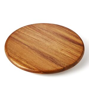 oridom acacia wood lazy susan wood turntable tray cabinet organizer, 12"