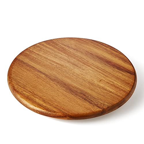 ORIDOM Acacia Wood Lazy Susan Wood Turntable Tray Cabinet Organizer, 12"