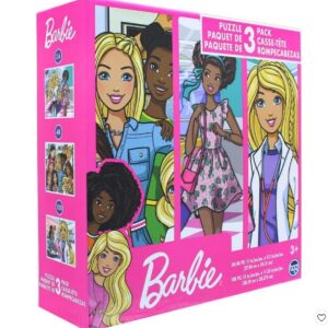 Hasbro Shop Barbie Jigsaw Puzzle Set for Kids - Barbie Gift Bundle with 3 Barbie and Friends Puzzles Plus Unicorn and Pikmi Pops Stickers and More (24, 48, and 100 Piece Count Puzzles)