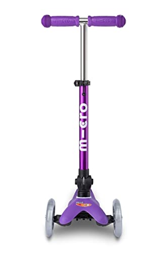 Micro Kickboard - Foldable Mini Deluxe Scooter, 3-Wheeled, Lean-to-Steer, Swiss-Designed, Award-Winning for Toddlers and Preschoolers Ages 2-5 (Purple)