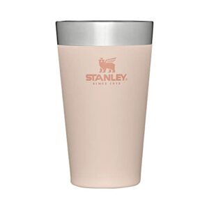 stanley adventure inulsated stacking beer pint glass, 16oz stainless steel double wall rugged metal drinking tumbler (limestone)