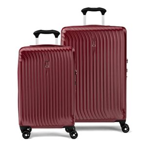 travelpro maxlite air hardside expandable luggage, 8 spinner wheels, lightweight hard shell polycarbonate, cabernet, 2-piece set (21/25)
