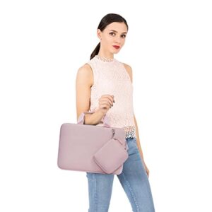 MOSISO Laptop Sleeve Compatible with MacBook Air/Pro, 13-13.3 inch Notebook, Compatible with MacBook Pro 14 inch 2023-2021 A2779 M2 A2442 M1, Neoprene Briefcase Bag with Detachable Small Case, Pink