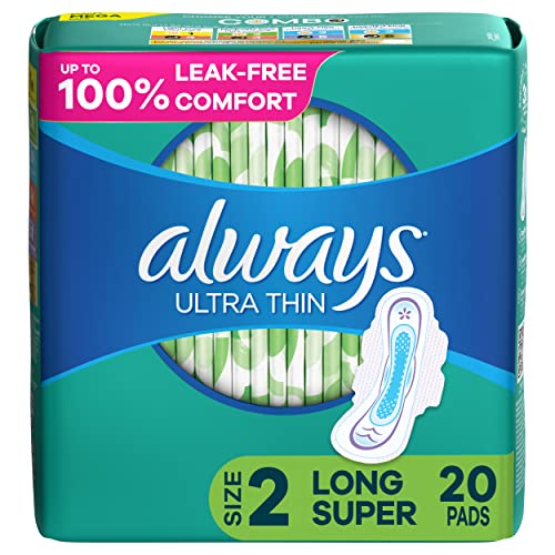 Always Ultra Thin Daytime Regular Pads with Wings - Size 2, Unscented, 20 ct