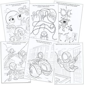 Spidey and His Amazing Friends Activity Set Bundle - Spiderman Coloring Book, Spiderman Stickers, 2-Sided Superhero Door Hanger and More, Red