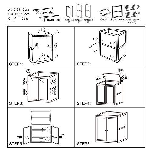 Wooden Cold Frame Greenhouse 2-Tier Garden Mini Nursery Vented Planter Wood Portable Flower Cabinet Front Top Opening Home Decor Indoor Backyard Outdoor 22X14X29