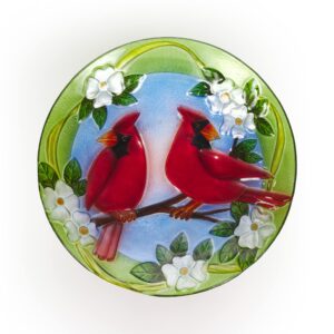 alpine corporation kpp608t-18 birdbath bowl topper, multicolor