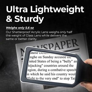 4X Large Magnifying Glass with [16 Anti-Glare & Fully Dimmable LEDs]-3 Lighting Modes-The Best Eye Caring Magnifier for Reading Small Fonts, Low Vision Seniors, Macular Degeneration, Inspection