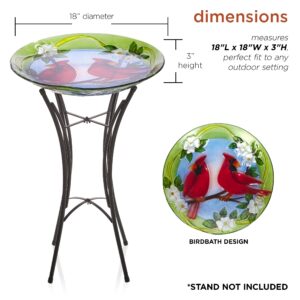 Alpine Corporation KPP608T-18 Birdbath Bowl Topper, Multicolor