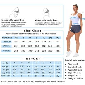 Women’s Racerback Workout Tank Tops with Built in Bra Sleeveless Running Yoga Shirts Slim Fit (Medium, Black)