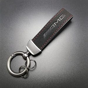 Car Keychain,For AMG logo w203 w204 w205 w211 w212 w213 w176 GLA Metal Alloy Car Key chains Car Styling KeyRings Accessories (black red line)