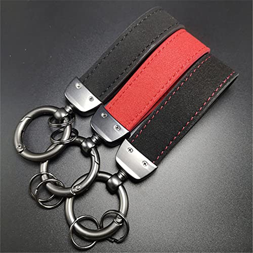 Car Keychain,For AMG logo w203 w204 w205 w211 w212 w213 w176 GLA Metal Alloy Car Key chains Car Styling KeyRings Accessories (black red line)