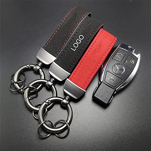 Car Keychain,For AMG logo w203 w204 w205 w211 w212 w213 w176 GLA Metal Alloy Car Key chains Car Styling KeyRings Accessories (black red line)