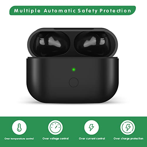 Compatible with AirPods Pro Wireless Charging Case, Charger Case Replacement for Air Pods Pro with 660mAh Battery and Bluetooth Pairing Button, NO Earbuds, Black