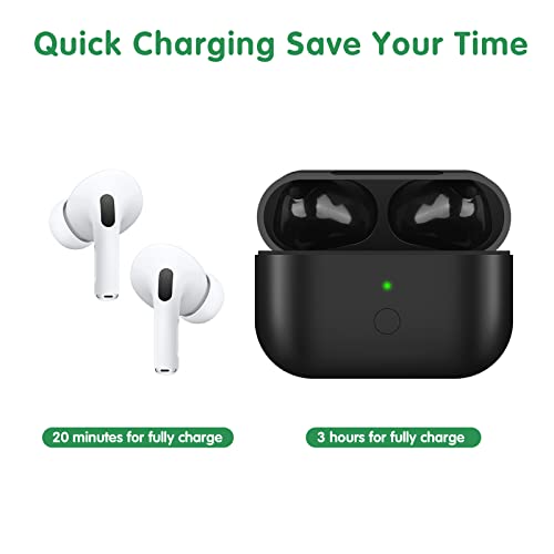 Compatible with AirPods Pro Wireless Charging Case, Charger Case Replacement for Air Pods Pro with 660mAh Battery and Bluetooth Pairing Button, NO Earbuds, Black