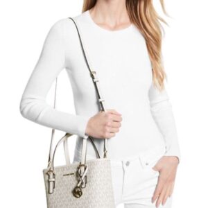 Michael Kors XS Carry All Jet Set Travel Womens Tote (Light Cream Multi)