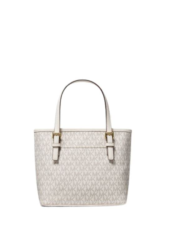 Michael Kors XS Carry All Jet Set Travel Womens Tote (Light Cream Multi)