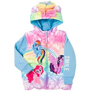 My Little Pony Twilight Sparkle Pinkie Pie Rainbow Dash Toddler Girls Zip Up Vest 2fer Jacket Tie Dye Multicolor 3T