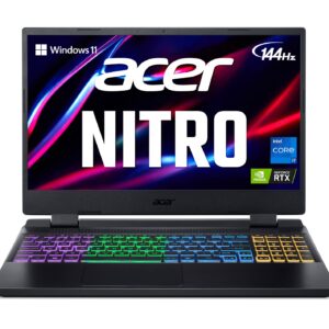 Acer Nitro 5 AN515-58-725A Gaming Laptop | Intel Core i7-12700H | NVIDIA GeForce RTX 3060 GPU | 15.6" FHD 144Hz 3ms IPS Display | 16GB DDR4 | 512GB Gen 4 SSD | Killer Wi-Fi 6 | RGB Keyboard