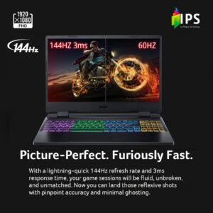 Acer Nitro 5 AN515-58-725A Gaming Laptop | Intel Core i7-12700H | NVIDIA GeForce RTX 3060 GPU | 15.6" FHD 144Hz 3ms IPS Display | 16GB DDR4 | 512GB Gen 4 SSD | Killer Wi-Fi 6 | RGB Keyboard