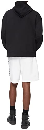 Calvin Klein Men's Relaxed Fit Logo French Terry Hoodie, Black Beauty, Medium