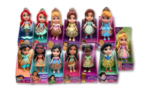 Amarina Packed in Clear Box for Gift Disney Princess Mini Poseable 3.5'' Doll Choose from All 11 Style Princess Characters (Tiana)