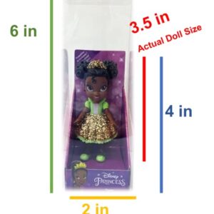 Amarina Packed in Clear Box for Gift Disney Princess Mini Poseable 3.5'' Doll Choose from All 11 Style Princess Characters (Tiana)