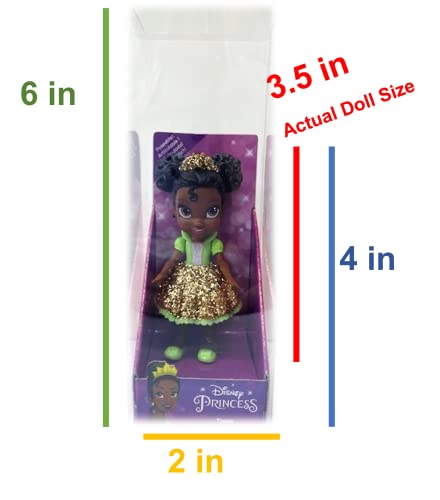 Amarina Packed in Clear Box for Gift Disney Princess Mini Poseable 3.5'' Doll Choose from All 11 Style Princess Characters (Tiana)