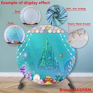 DASHAN 6.5x6.5ft Polyester Gold Theme Round Backdrop Glittering Sequins Starlight Photography Background for Adult Kids Baby Shower Girl Birthday Party Banner Decor Photo Portrait Studio Booth Props