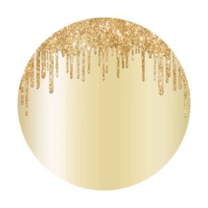 DASHAN 6.5x6.5ft Polyester Gold Theme Round Backdrop Glittering Sequins Starlight Photography Background for Adult Kids Baby Shower Girl Birthday Party Banner Decor Photo Portrait Studio Booth Props