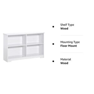 REALONE Industrial Storage Cube Wood Bookcase, 2 Tier 4 Cube Open Shelf Storage Cabinet, Multipurpose Bookshelf, Display Shelf for Office, Living Room, Bedroom, Hallway, Playroom(White)