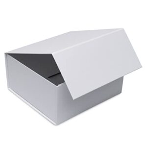 white boxes for gifts - 1 pack magnetic closure luxury collapsible gift box with lid, small cardboard box for gift wrapping, holidays, birthdays, weddings, bridesmaids, small businesses - 6x6x3