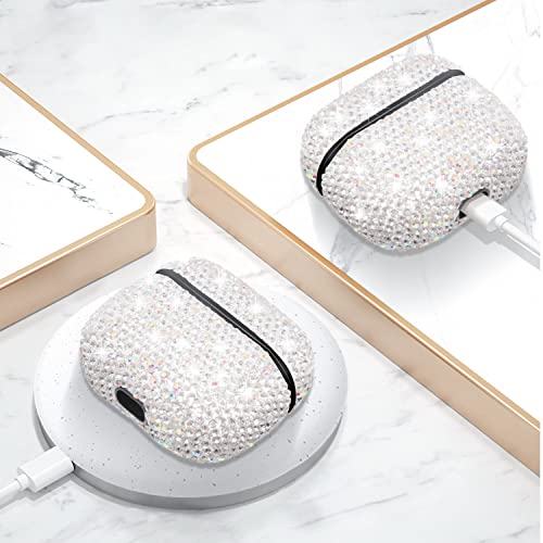 Luxurious Rhinestone AirPods 3rd Generation case,Protective Bling Diamonds AirPod 3 Charging Case Cover, Bling Airpod Gen 3 Case Gift for Women (Silver)